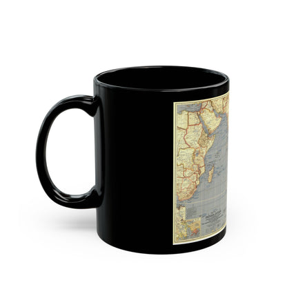 Indian Ocean (1941) (Map) Black Coffee Mug-The Sticker Space