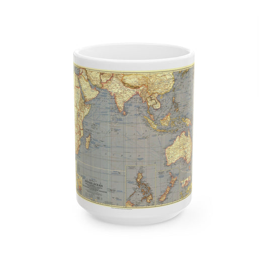 Indian Ocean (1941) (Map) White Coffee Mug-15oz-The Sticker Space