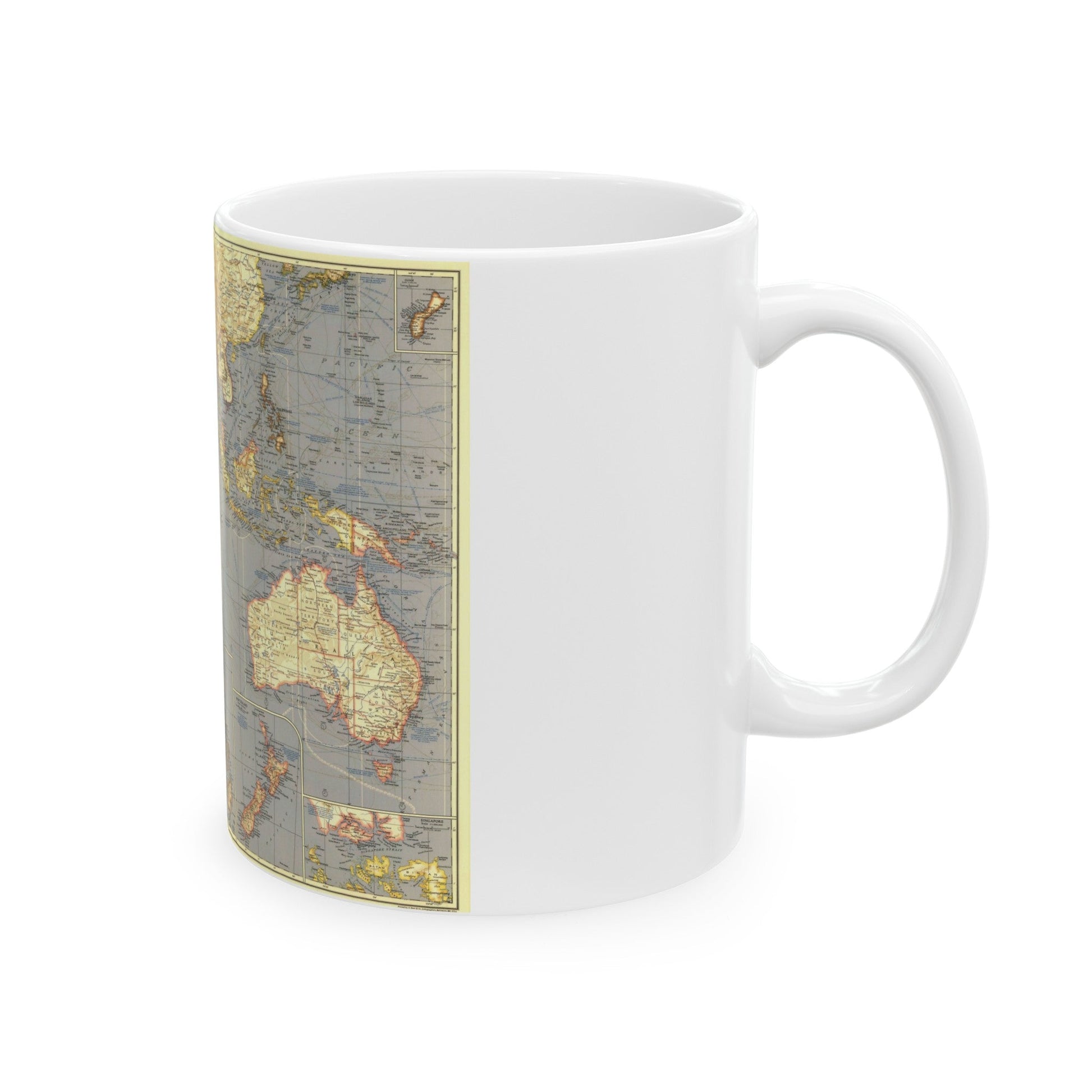 Indian Ocean (1941) (Map) White Coffee Mug-The Sticker Space