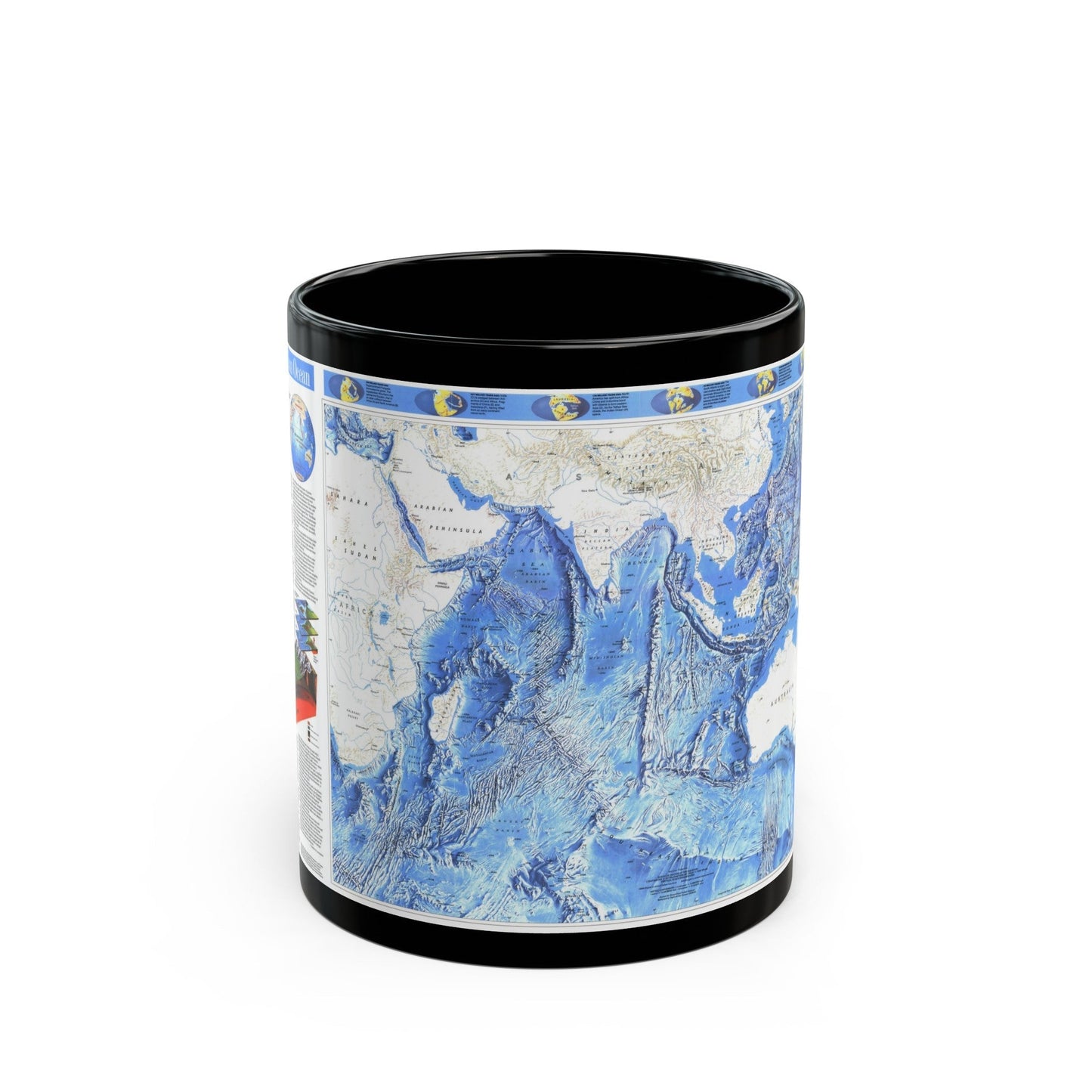 Indian Ocean (1992) (Map) Black Coffee Mug-11oz-The Sticker Space