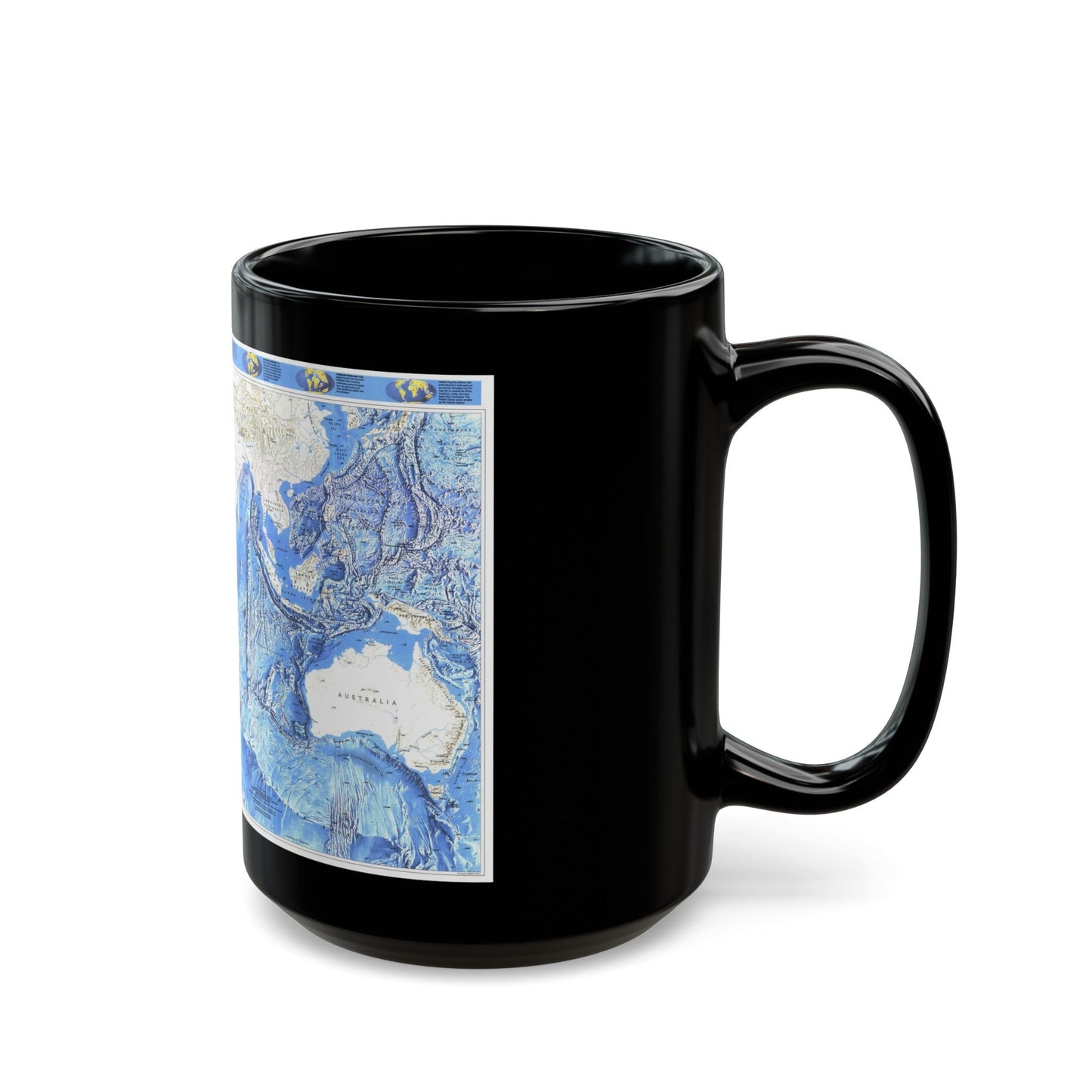 Indian Ocean (1992) (Map) Black Coffee Mug-The Sticker Space