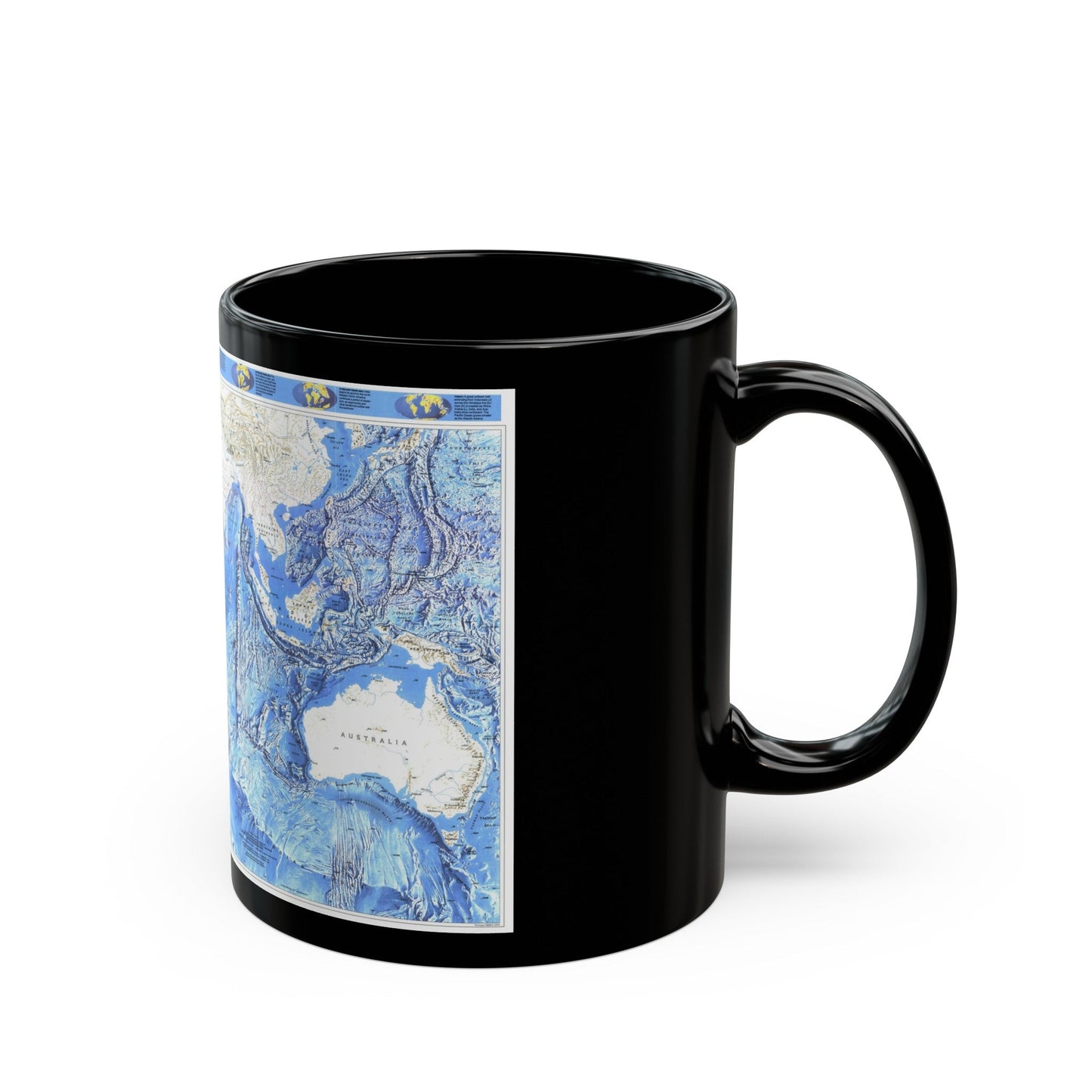 Indian Ocean (1992) (Map) Black Coffee Mug-The Sticker Space