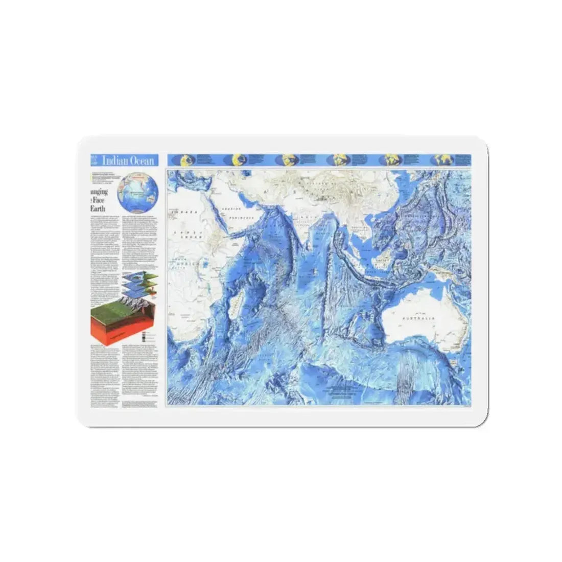 Indian Ocean (1992) (Map) Refrigerator Magnet 2 Inch - The Sticker Space