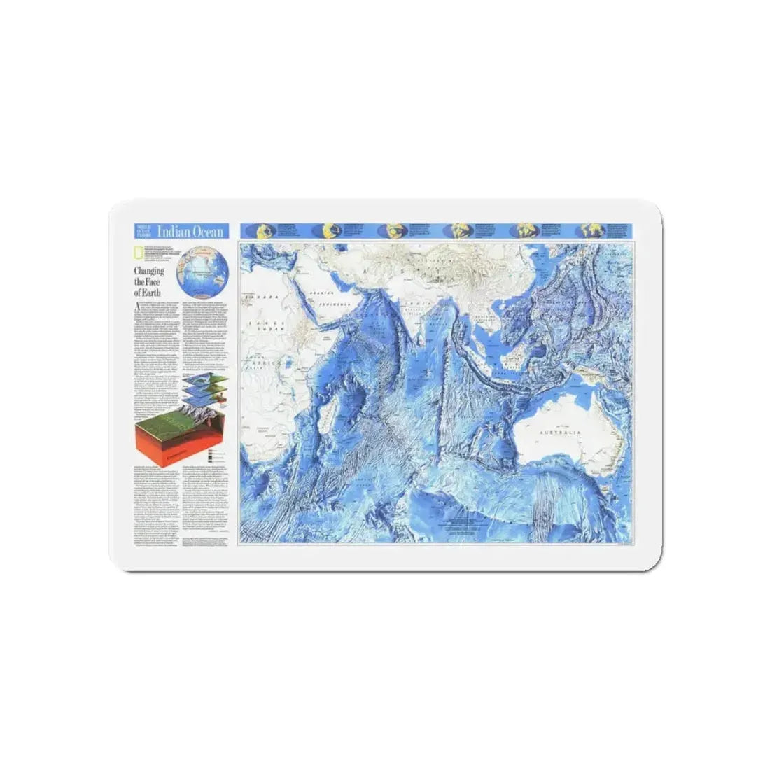 Indian Ocean (1992) (Map) Refrigerator Magnet 4 Inch - The Sticker Space