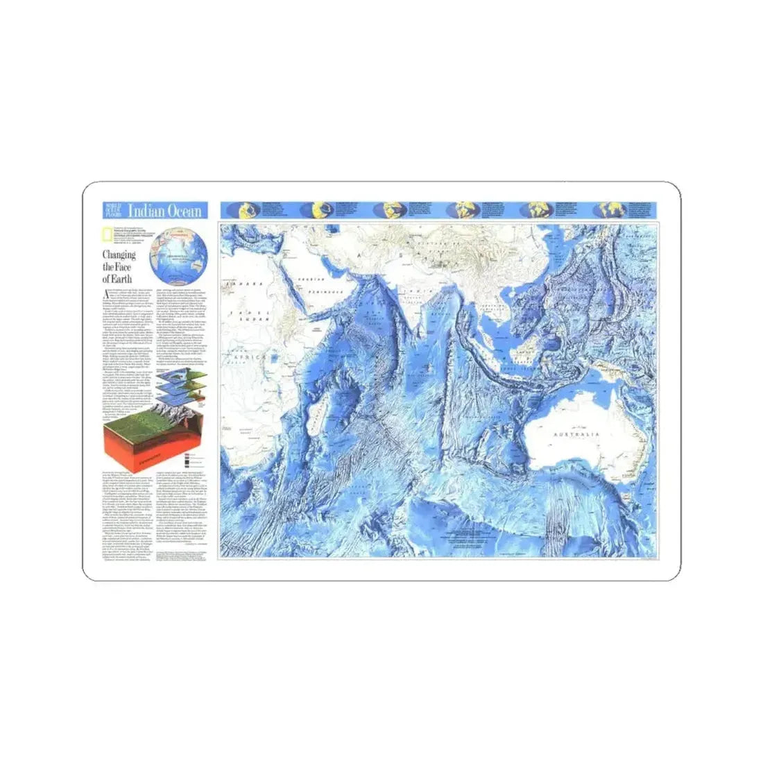 Indian Ocean (1992) (Map) STICKER Vinyl Kiss-Cut Decal 6 Inch White - The Sticker Space