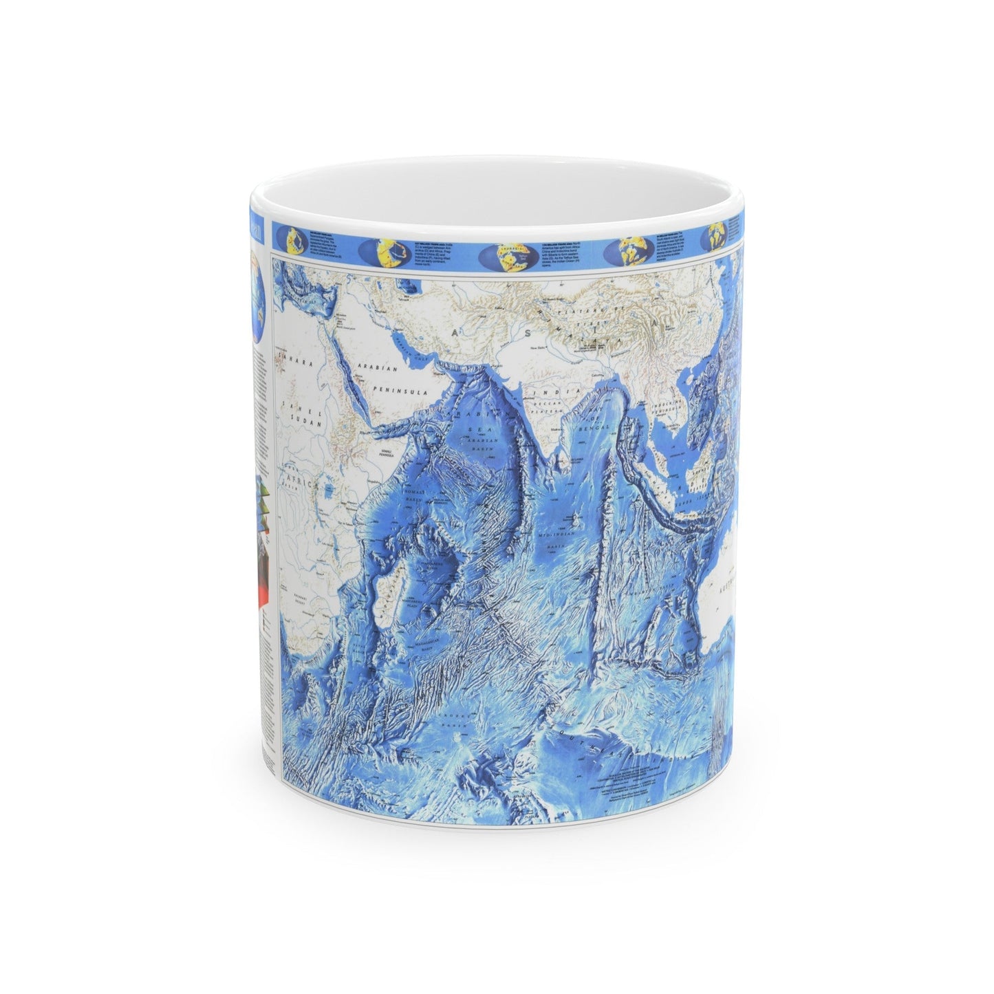 Indian Ocean (1992) (Map) White Coffee Mug-11oz-The Sticker Space