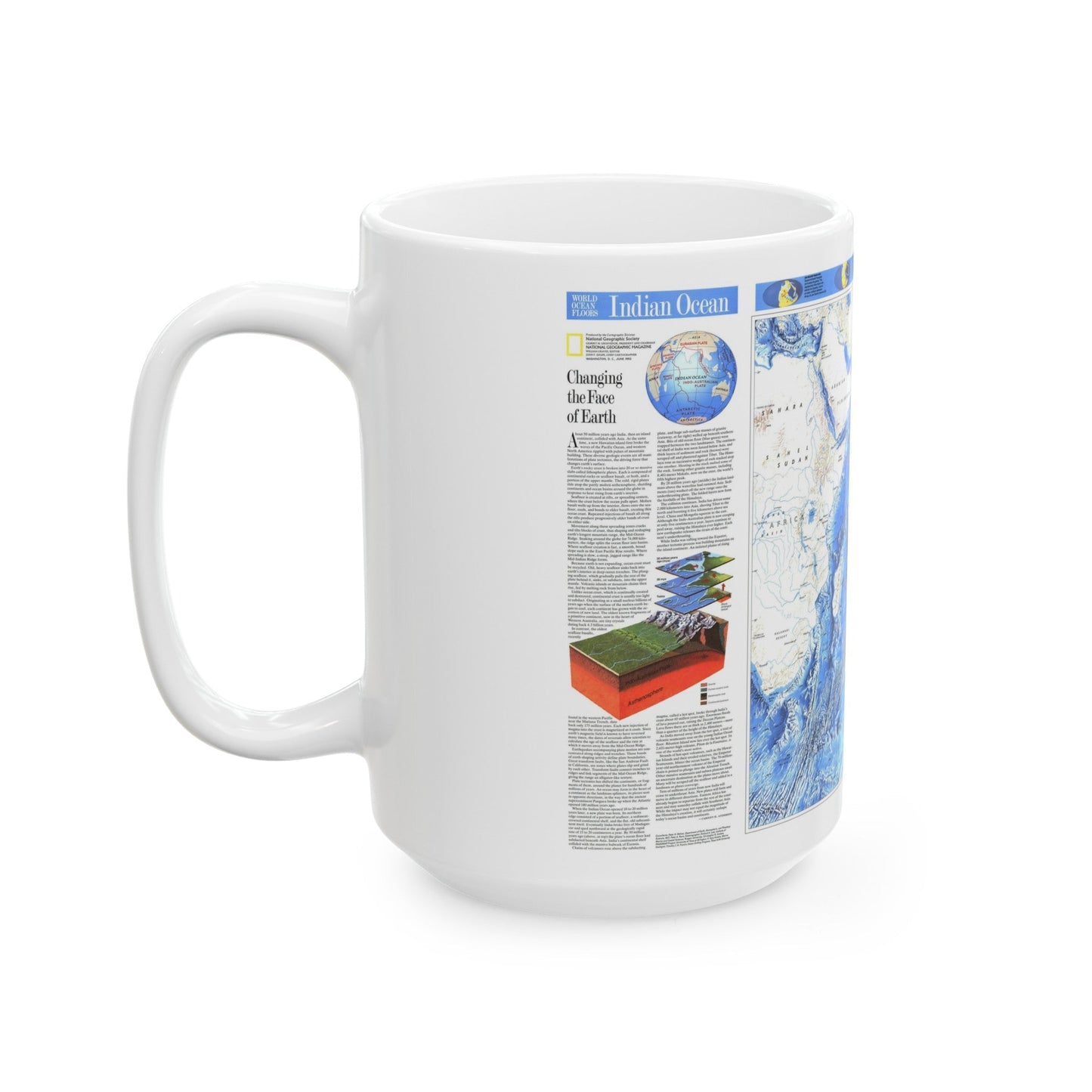 Indian Ocean (1992) (Map) White Coffee Mug-The Sticker Space