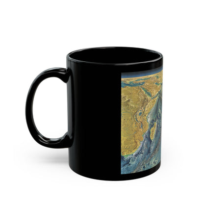 Indian Ocean Floor (1967) (Map) Black Coffee Mug-The Sticker Space