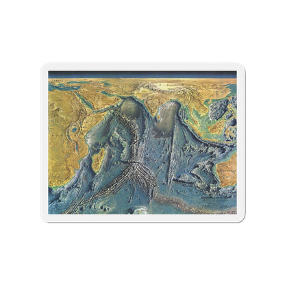 Indian Ocean Floor (1967) (Map) Refrigerator Magnet-4" x 4"-The Sticker Space