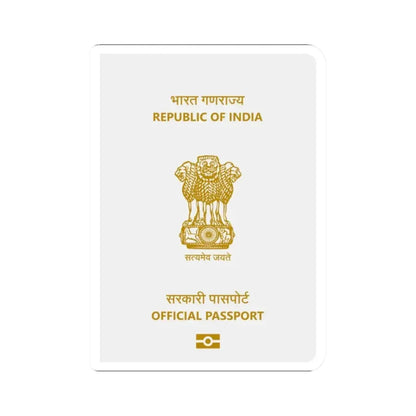 Indian Official Passport - STICKER Vinyl Kiss-Cut Decal 2 Inch White - The Sticker Space