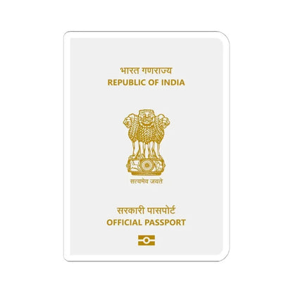 Indian Official Passport - STICKER Vinyl Kiss-Cut Decal 6 Inch White - The Sticker Space