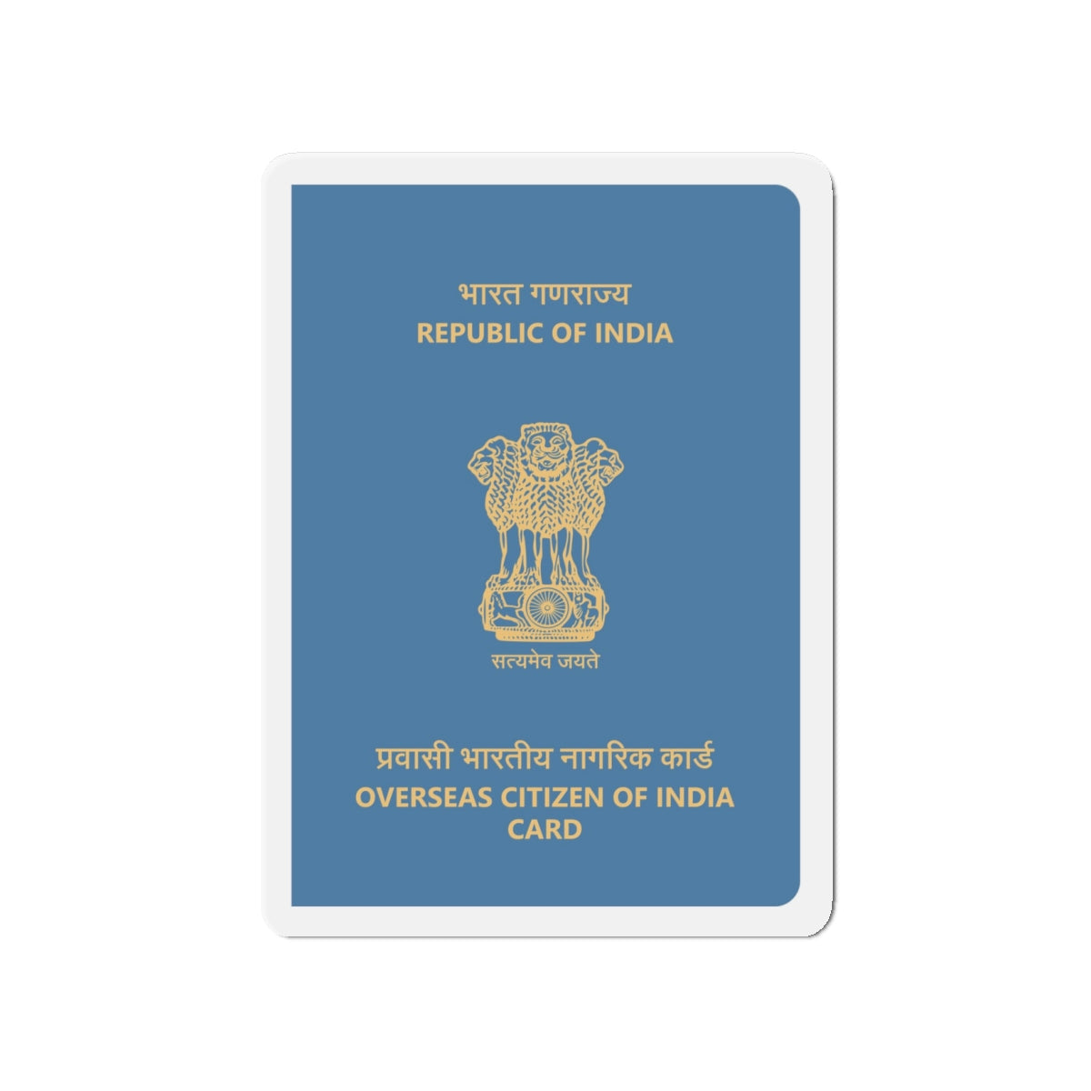 Indian Overseas Card - Die-Cut Magnet-4" x 4"-The Sticker Space