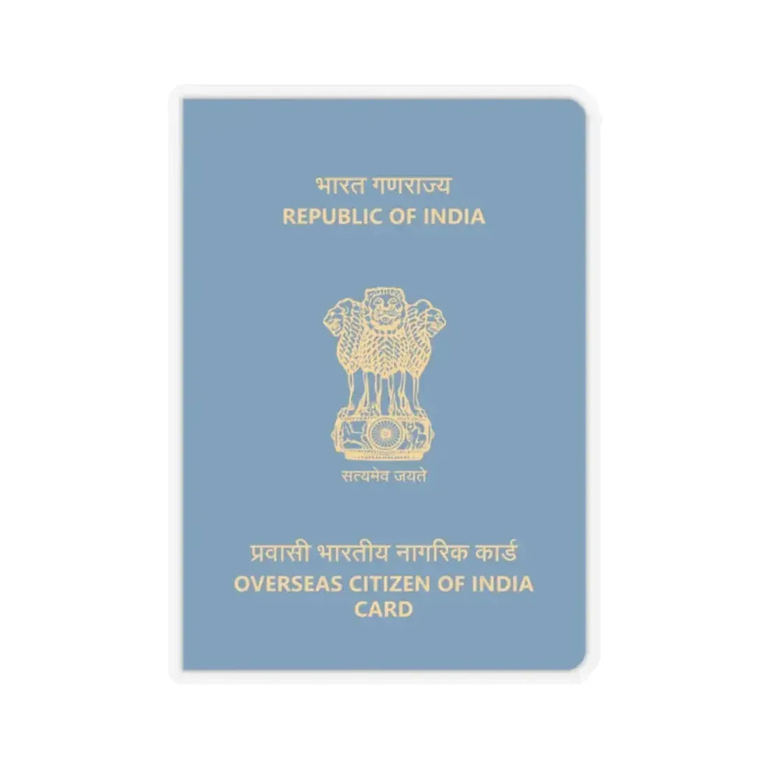 Indian Overseas Card - STICKER Vinyl Kiss-Cut Decal 2 Inch Transparent - The Sticker Space
