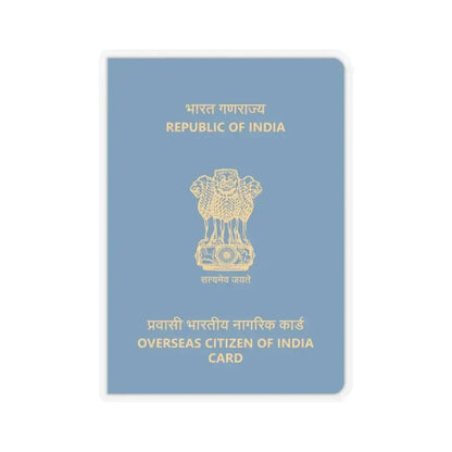 Indian Overseas Card - STICKER Vinyl Kiss-Cut Decal 2 Inch Transparent - The Sticker Space