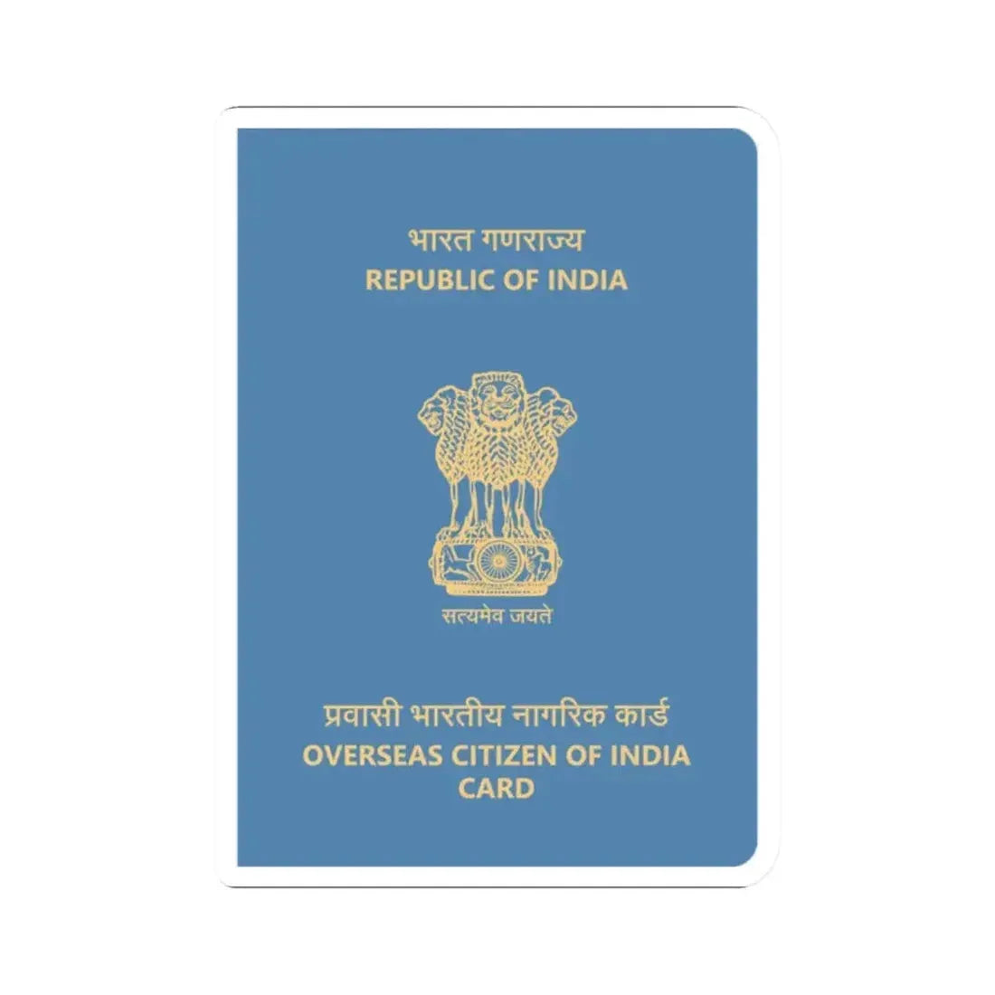 Indian Overseas Card - STICKER Vinyl Kiss-Cut Decal 2 Inch White - The Sticker Space