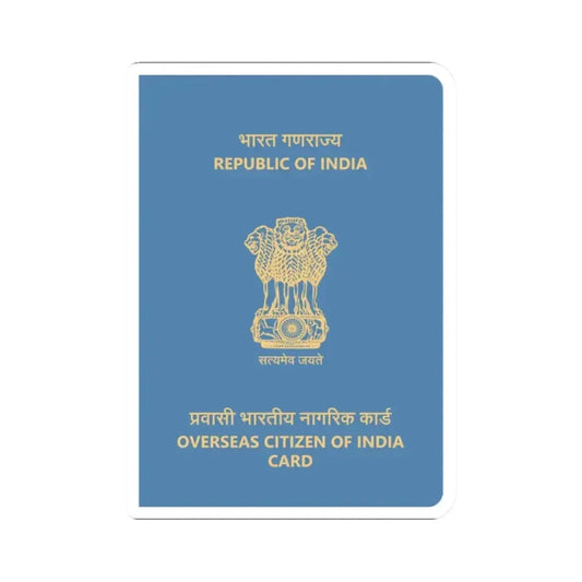 Indian Overseas Card - STICKER Vinyl Kiss-Cut Decal 2 Inch White - The Sticker Space