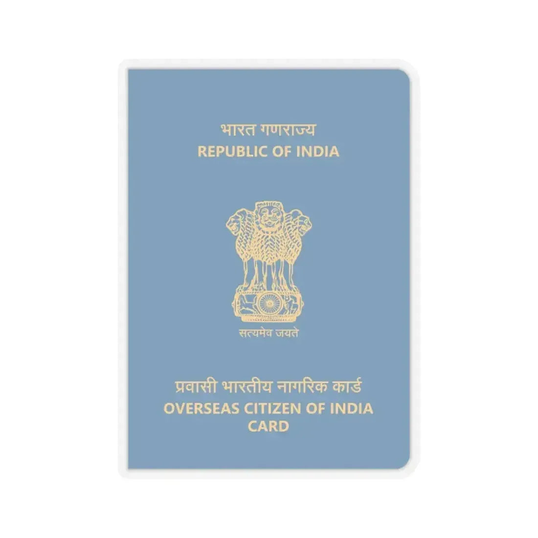 Indian Overseas Card - STICKER Vinyl Kiss-Cut Decal 3 Inch Transparent - The Sticker Space