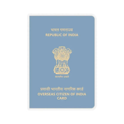 Indian Overseas Card - STICKER Vinyl Kiss-Cut Decal 3 Inch Transparent - The Sticker Space