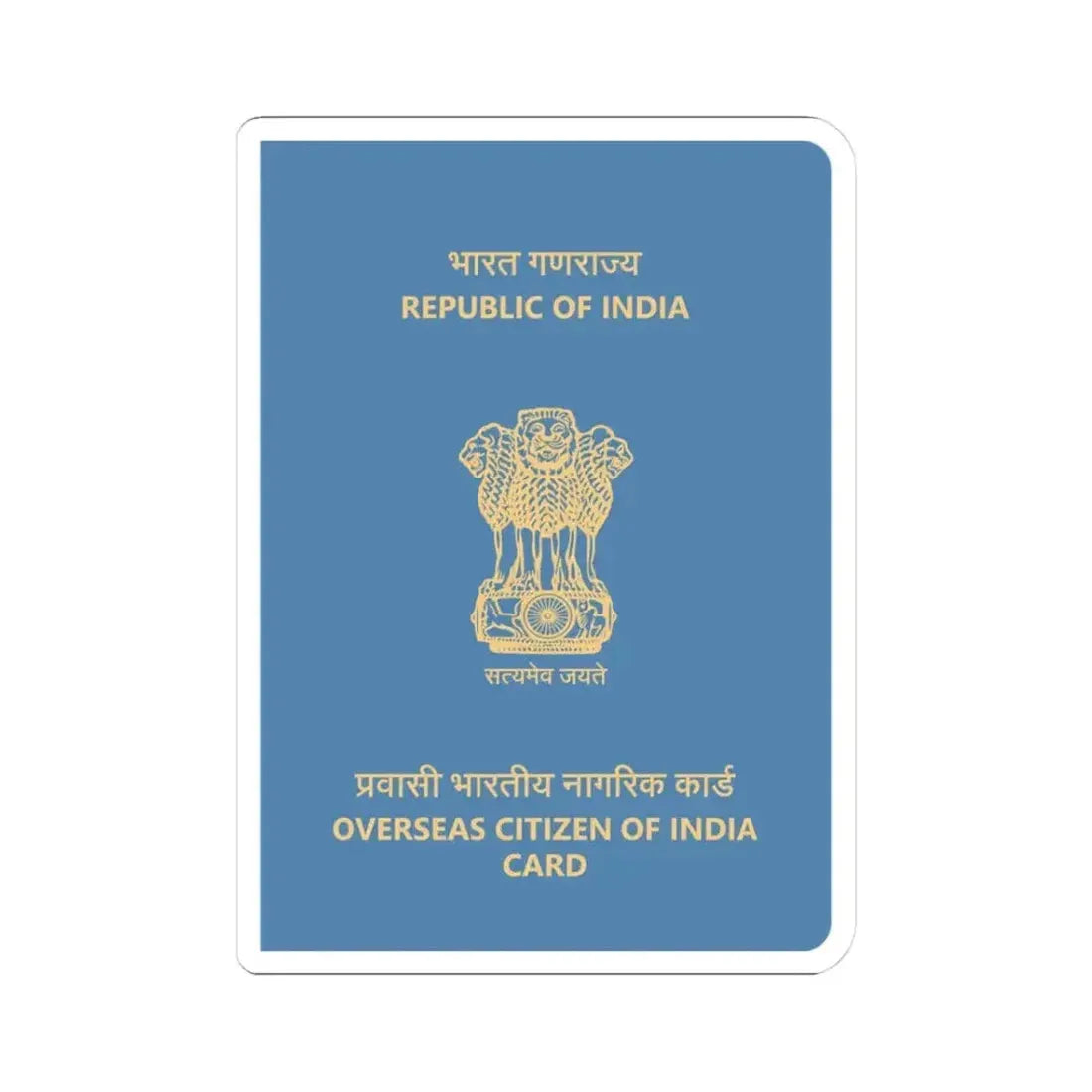 Indian Overseas Card - STICKER Vinyl Kiss-Cut Decal 3 Inch White - The Sticker Space