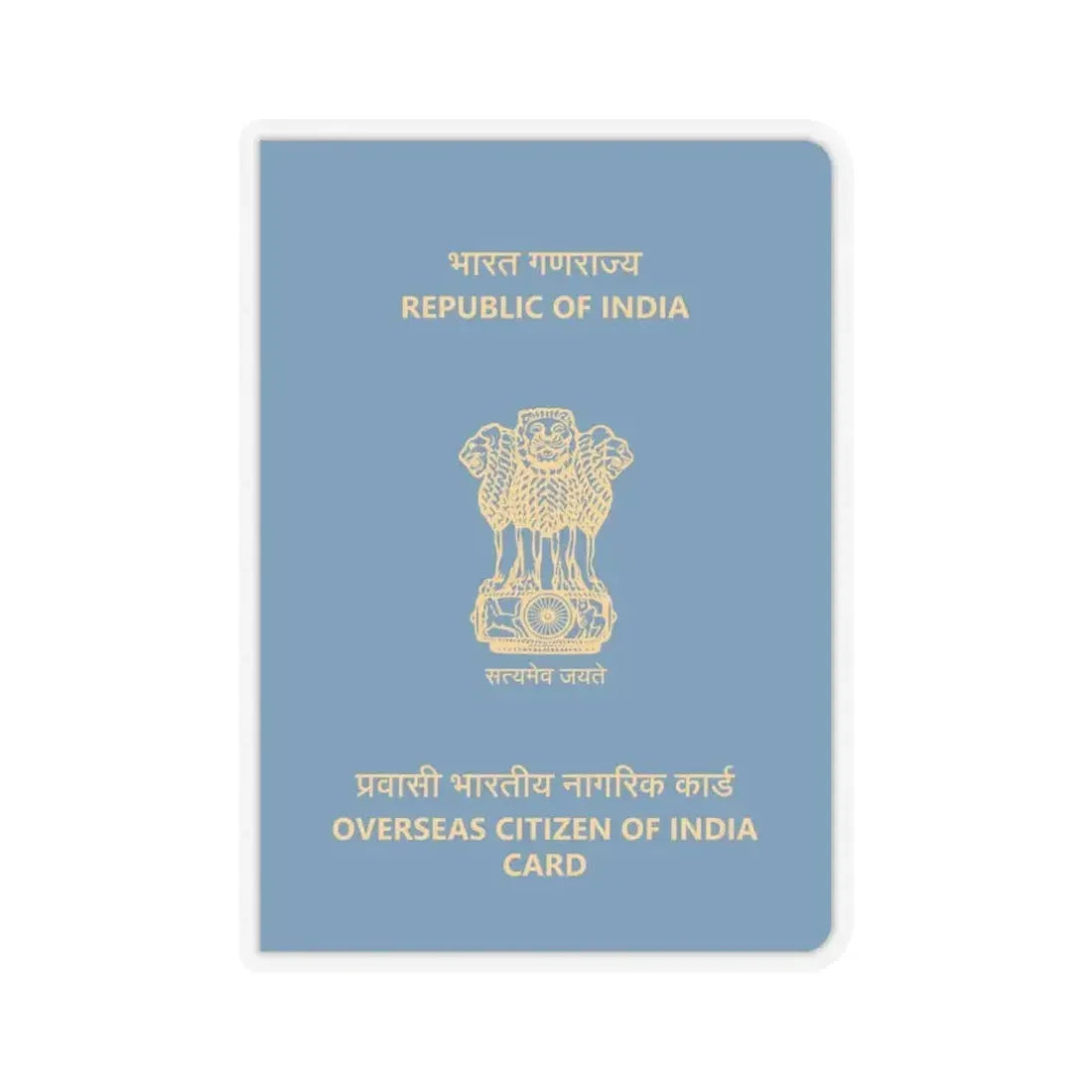 Indian Overseas Card - STICKER Vinyl Kiss-Cut Decal 4 Inch Transparent - The Sticker Space