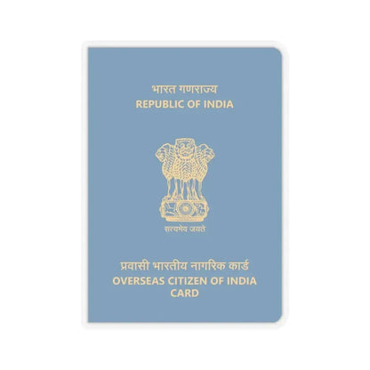 Indian Overseas Card - STICKER Vinyl Kiss-Cut Decal 4 Inch Transparent - The Sticker Space