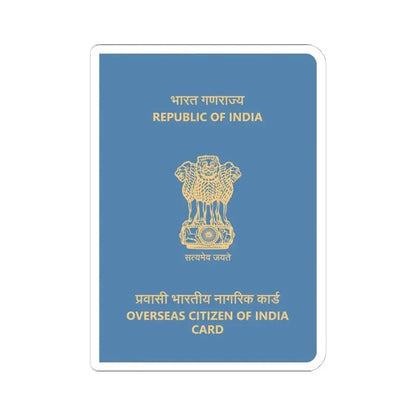 Indian Overseas Card - STICKER Vinyl Kiss-Cut Decal 4 Inch White - The Sticker Space
