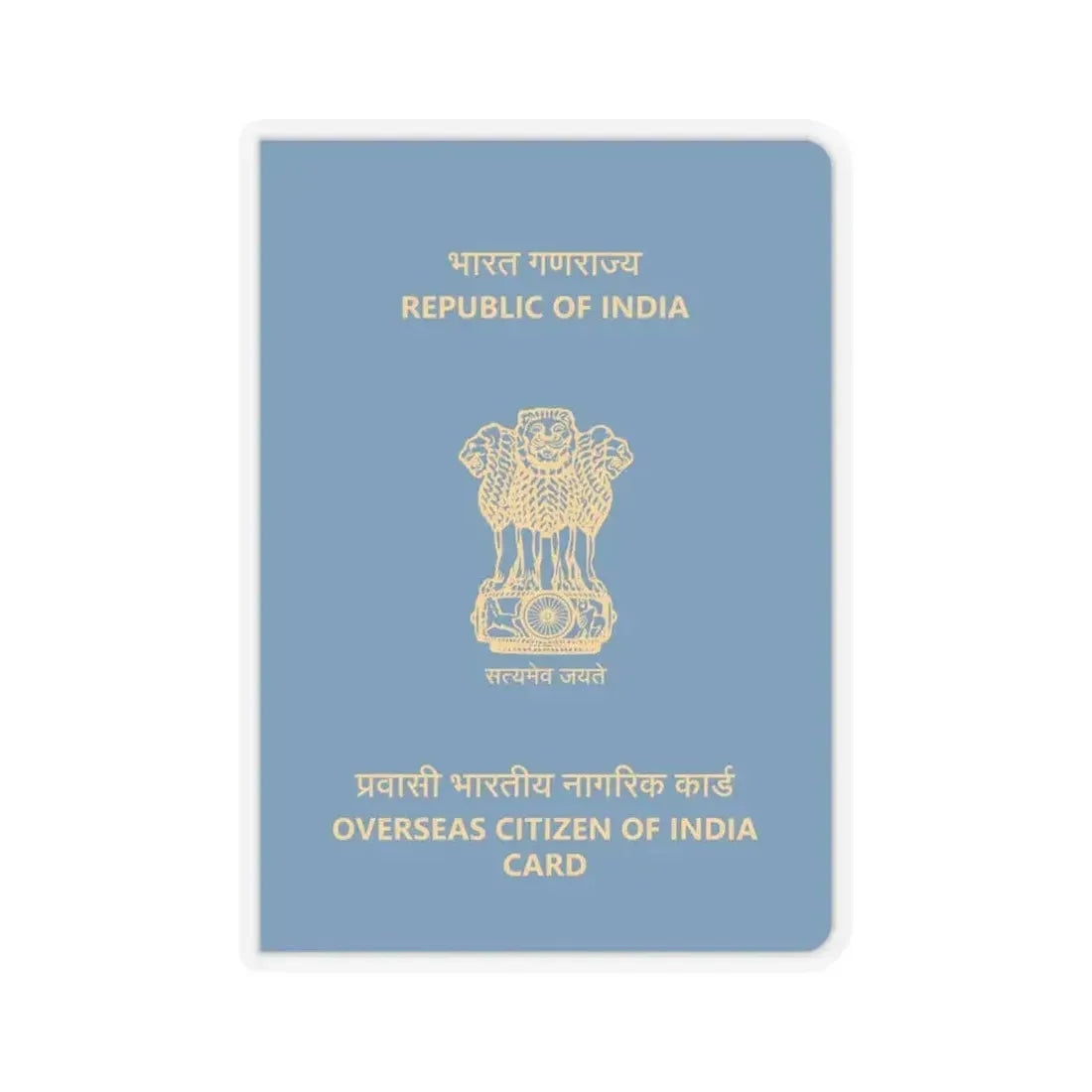 Indian Overseas Card - STICKER Vinyl Kiss-Cut Decal 6 Inch Transparent - The Sticker Space