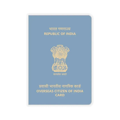 Indian Overseas Card - STICKER Vinyl Kiss-Cut Decal 6 Inch Transparent - The Sticker Space