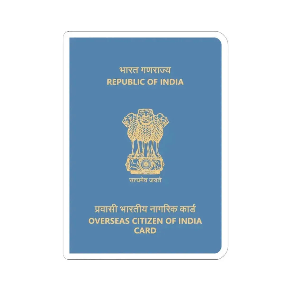 Indian Overseas Card - STICKER Vinyl Kiss-Cut Decal 6 Inch White - The Sticker Space