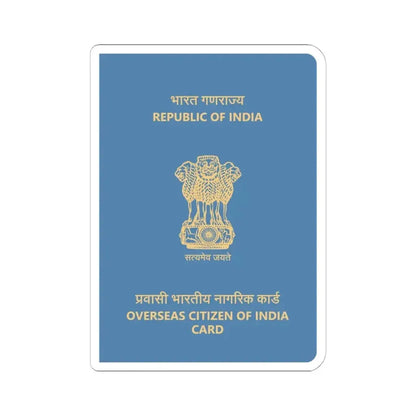 Indian Overseas Card - STICKER Vinyl Kiss-Cut Decal 6 Inch White - The Sticker Space