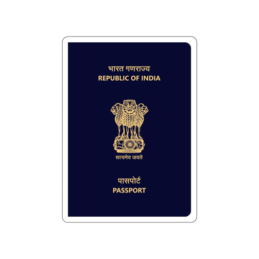 Indian Passport STICKER Vinyl Die-Cut Decal-White-The Sticker Space