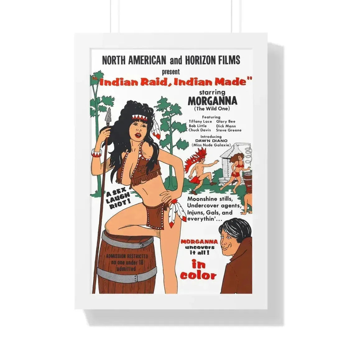 INDIAN RAID, INDIAN MADE 1969 - Framed Movie Poster 16″ x 24″ White - The Sticker Space