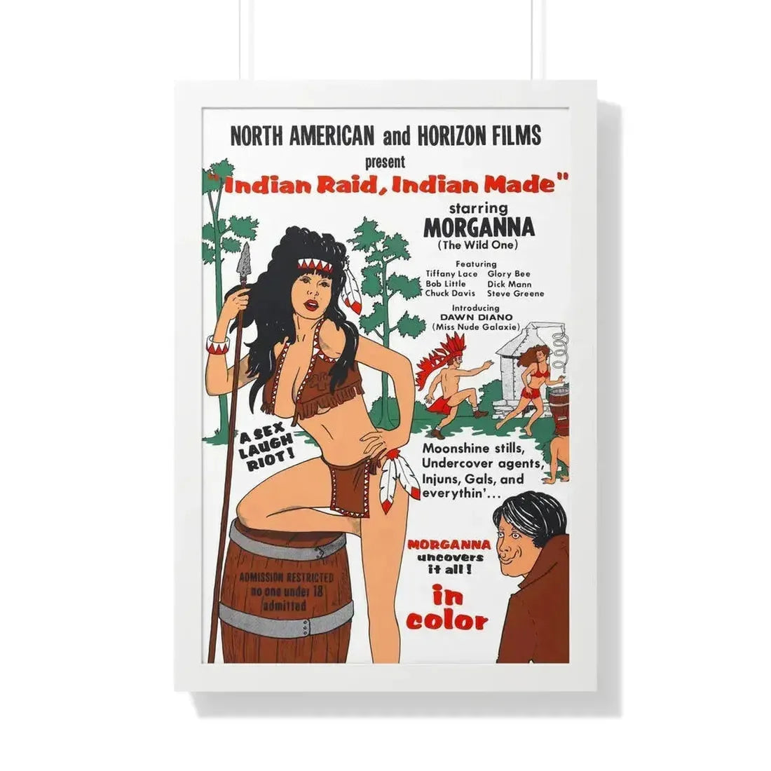 INDIAN RAID, INDIAN MADE 1969 - Framed Movie Poster 20" x 30" White - The Sticker Space