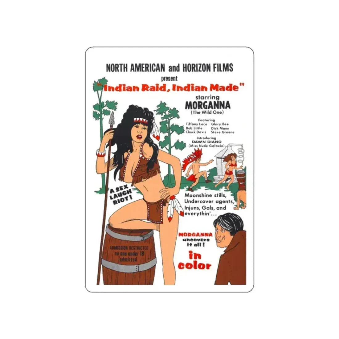 INDIAN RAID, INDIAN MADE 1969 Movie Poster STICKER Vinyl Die-Cut Decal 2 Inch - The Sticker Space