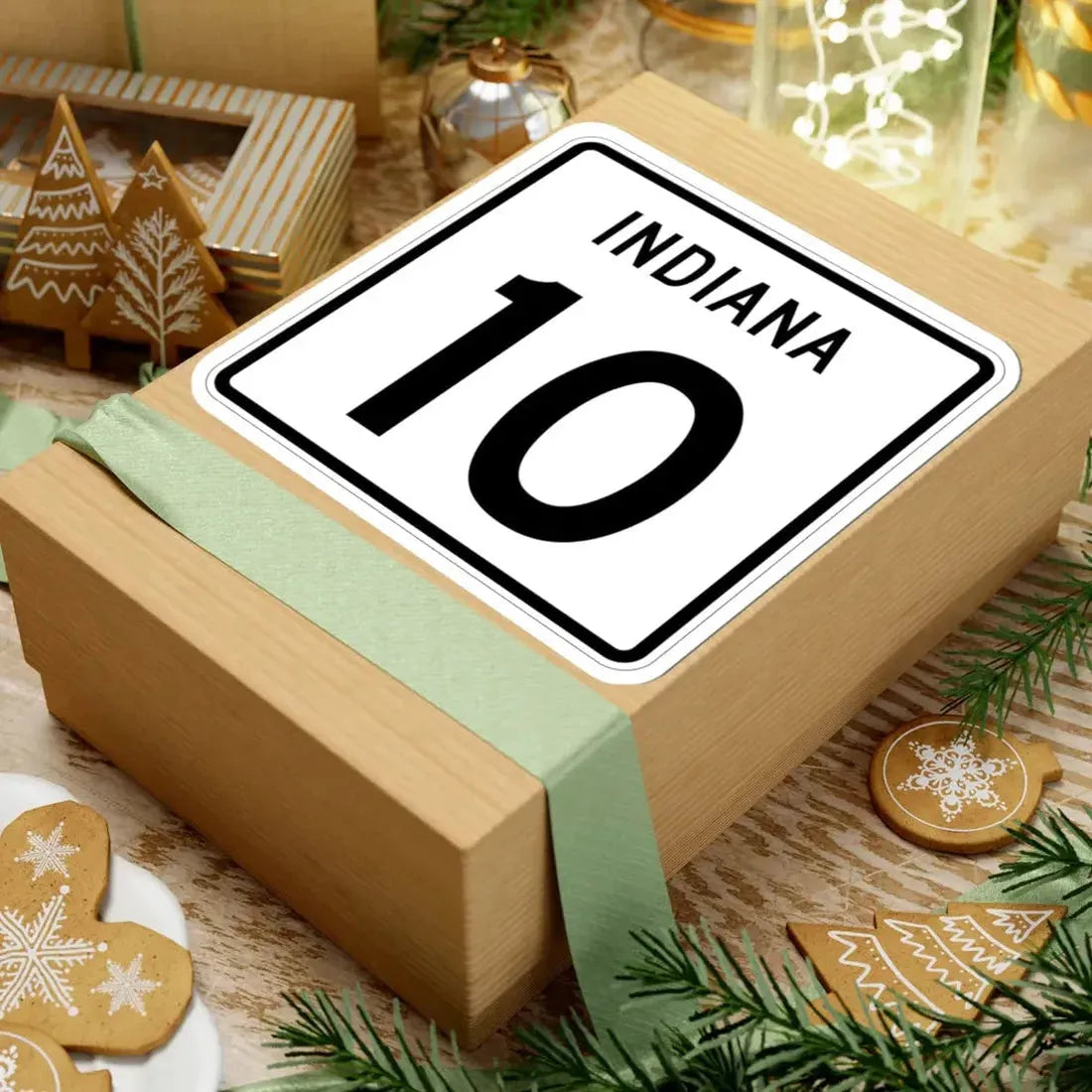 Indiana 10 (Indiana) (Road Sign) STICKER Vinyl Kiss-Cut Decal - The Sticker Space