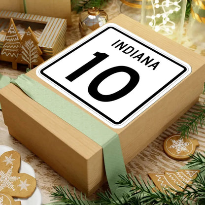 Indiana 10 (Indiana) (Road Sign) STICKER Vinyl Kiss-Cut Decal - The Sticker Space