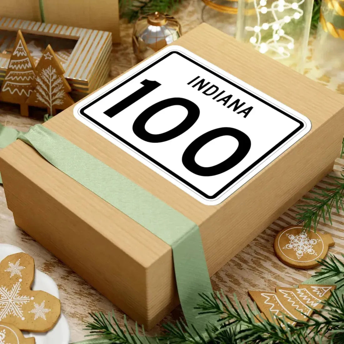 Indiana 100 (Indiana) (Road Sign) STICKER Vinyl Kiss-Cut Decal - The Sticker Space