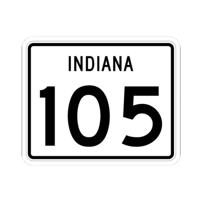 Indiana 105 (Indiana) (Road Sign) STICKER Vinyl Kiss-Cut Decal 3 Inch White - The Sticker Space