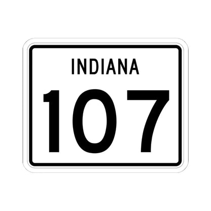 Indiana 107 (Indiana) (Road Sign) STICKER Vinyl Kiss-Cut Decal 6 Inch White - The Sticker Space