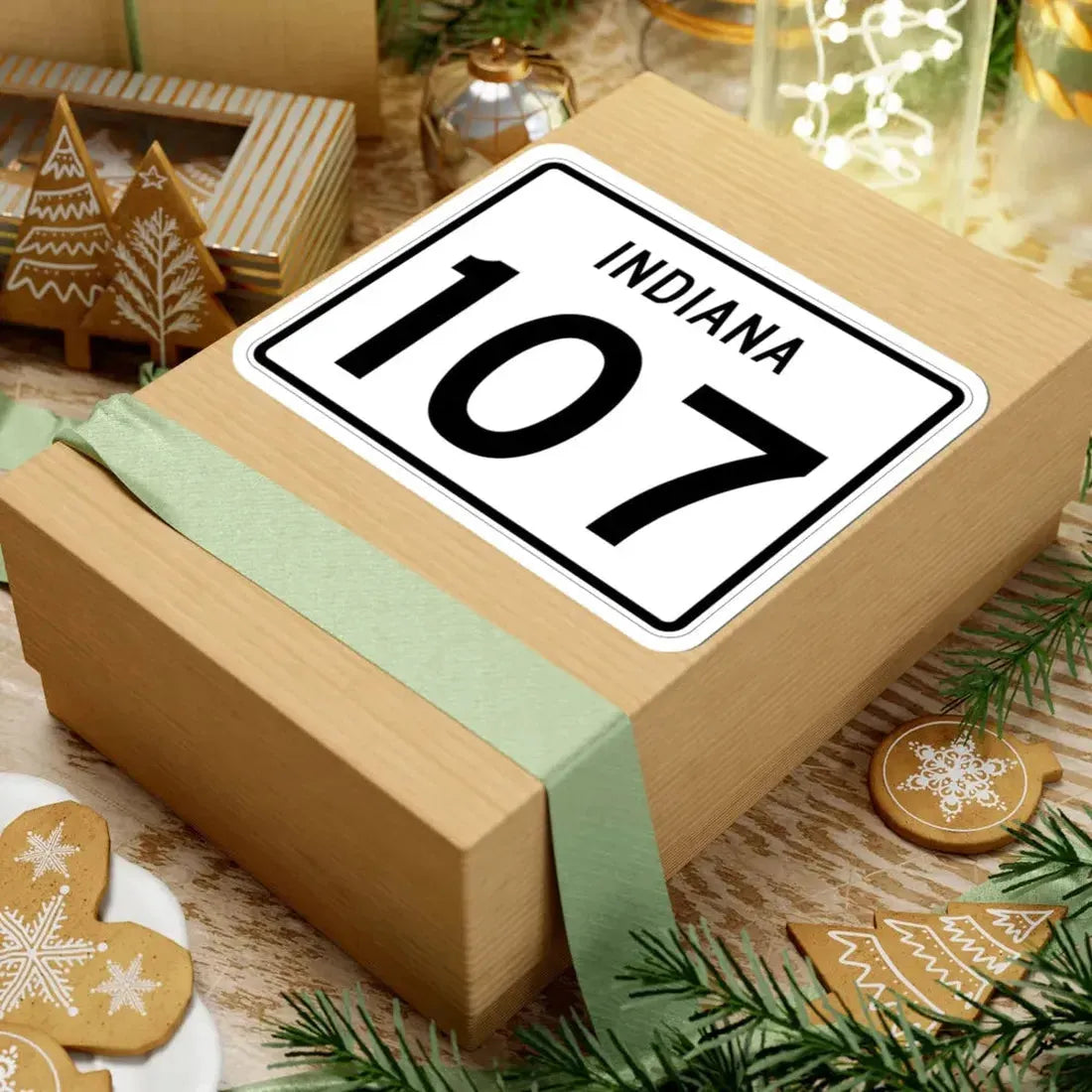 Indiana 107 (Indiana) (Road Sign) STICKER Vinyl Kiss-Cut Decal - The Sticker Space