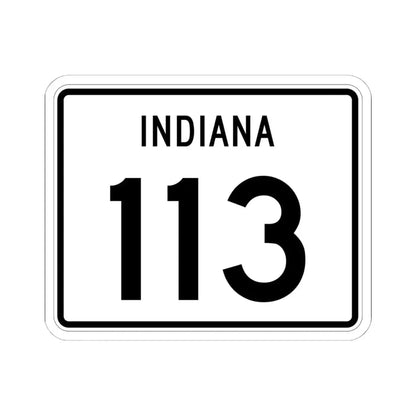 Indiana 113 (Indiana) (Road Sign) STICKER Vinyl Kiss-Cut Decal 6 Inch White - The Sticker Space