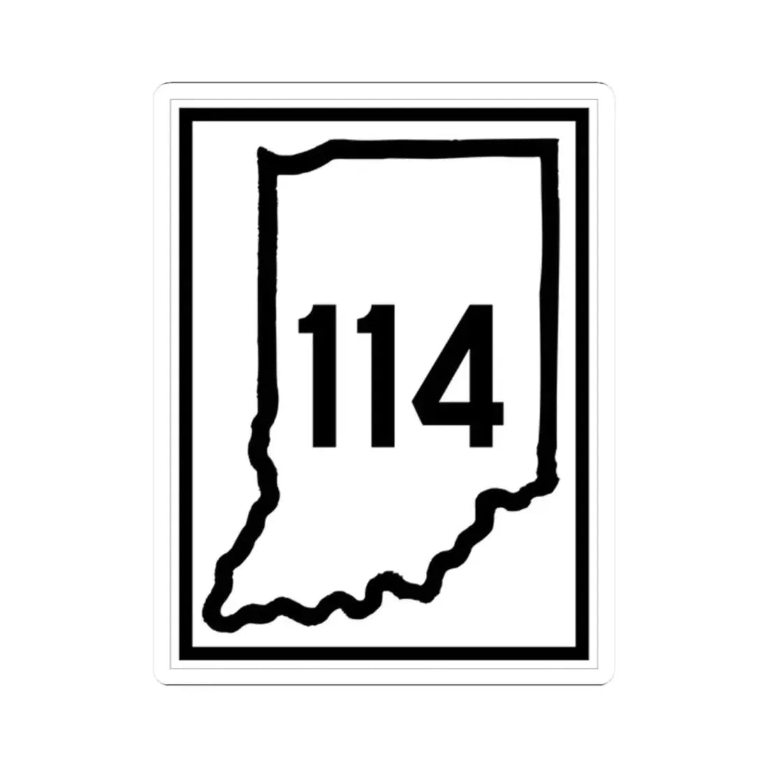 Indiana 114 1926 (Indiana) (Road Sign) STICKER Vinyl Kiss-Cut Decal 2 Inch White - The Sticker Space