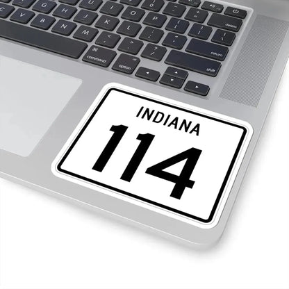 Indiana 114 (Indiana) (Road Sign) STICKER Vinyl Kiss-Cut Decal - The Sticker Space