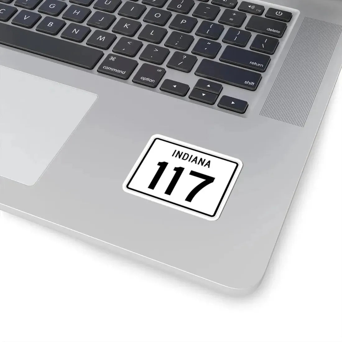 Indiana 117 (Indiana) (Road Sign) STICKER Vinyl Kiss-Cut Decal - The Sticker Space