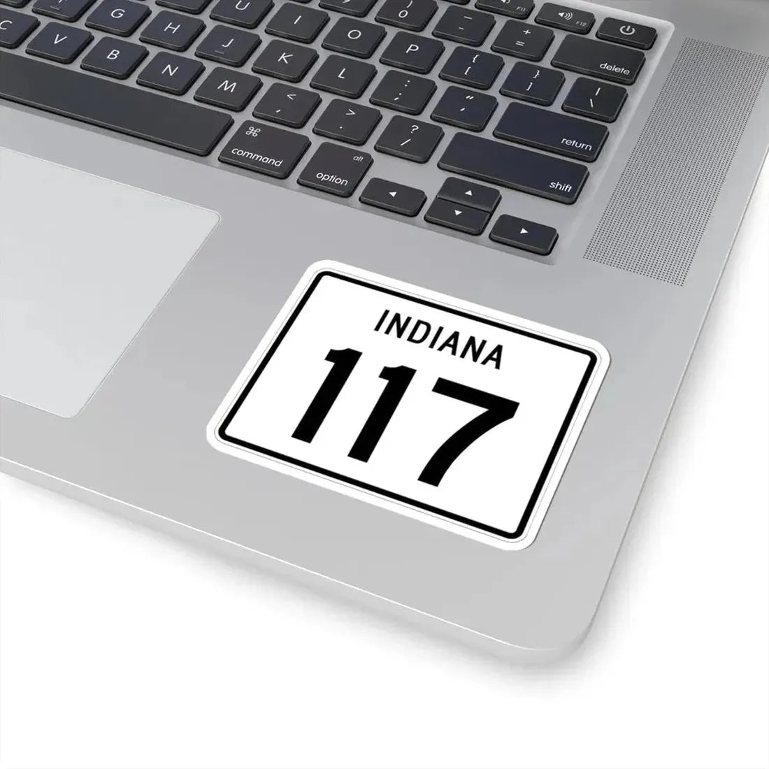 Indiana 117 (Indiana) (Road Sign) STICKER Vinyl Kiss-Cut Decal - The Sticker Space
