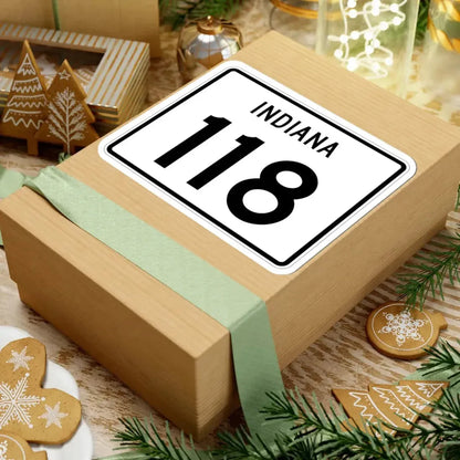Indiana 118 (Indiana) (Road Sign) STICKER Vinyl Kiss-Cut Decal - The Sticker Space