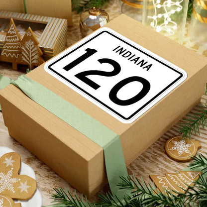 Indiana 120 (Indiana) (Road Sign) STICKER Vinyl Kiss-Cut Decal - The Sticker Space