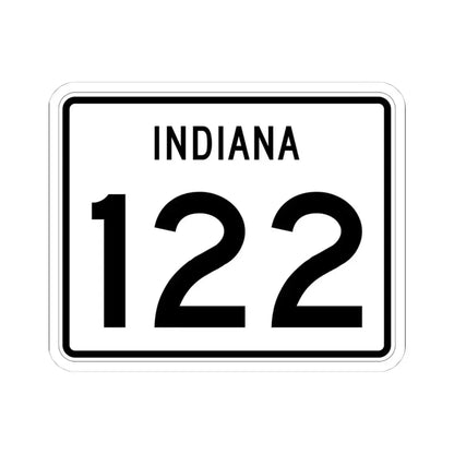 Indiana 122 (Indiana) (Road Sign) STICKER Vinyl Kiss-Cut Decal 4 Inch White - The Sticker Space