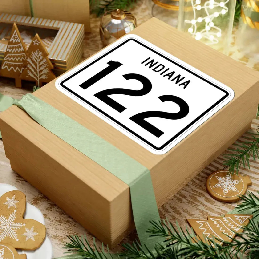 Indiana 122 (Indiana) (Road Sign) STICKER Vinyl Kiss-Cut Decal - The Sticker Space