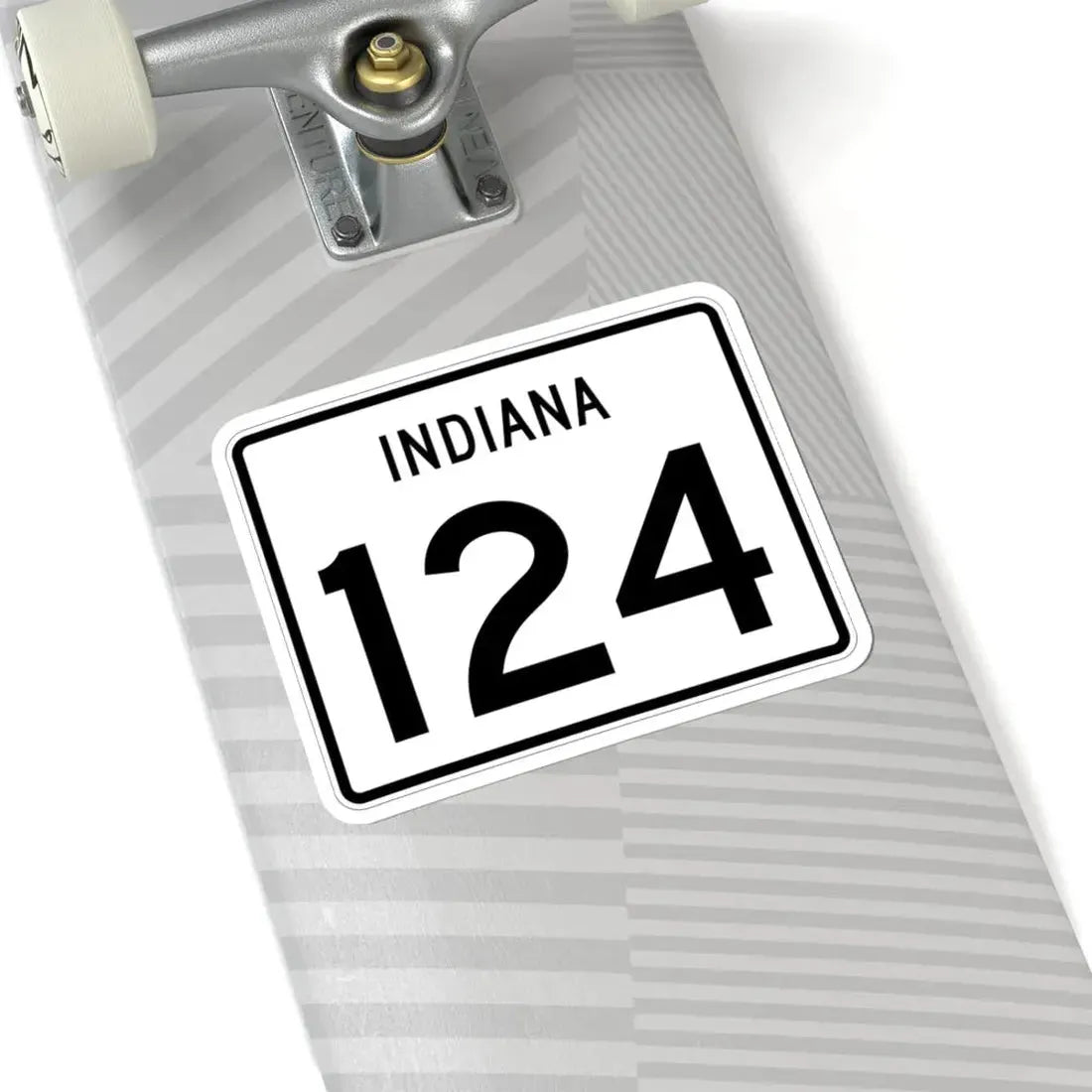 Indiana 124 (Indiana) (Road Sign) STICKER Vinyl Kiss-Cut Decal - The Sticker Space